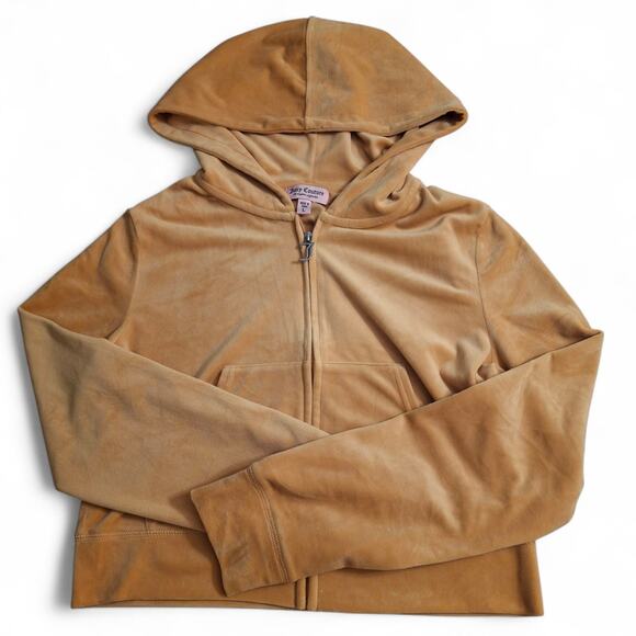 Y2k Juicy Couture Soft Brown Tracksuit Hoodie size Large - Picture 1 of 7